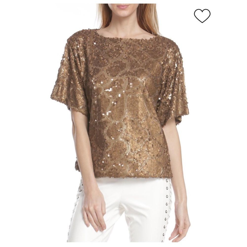 NWT Line & Dot Lotte Sequin Bronze Top